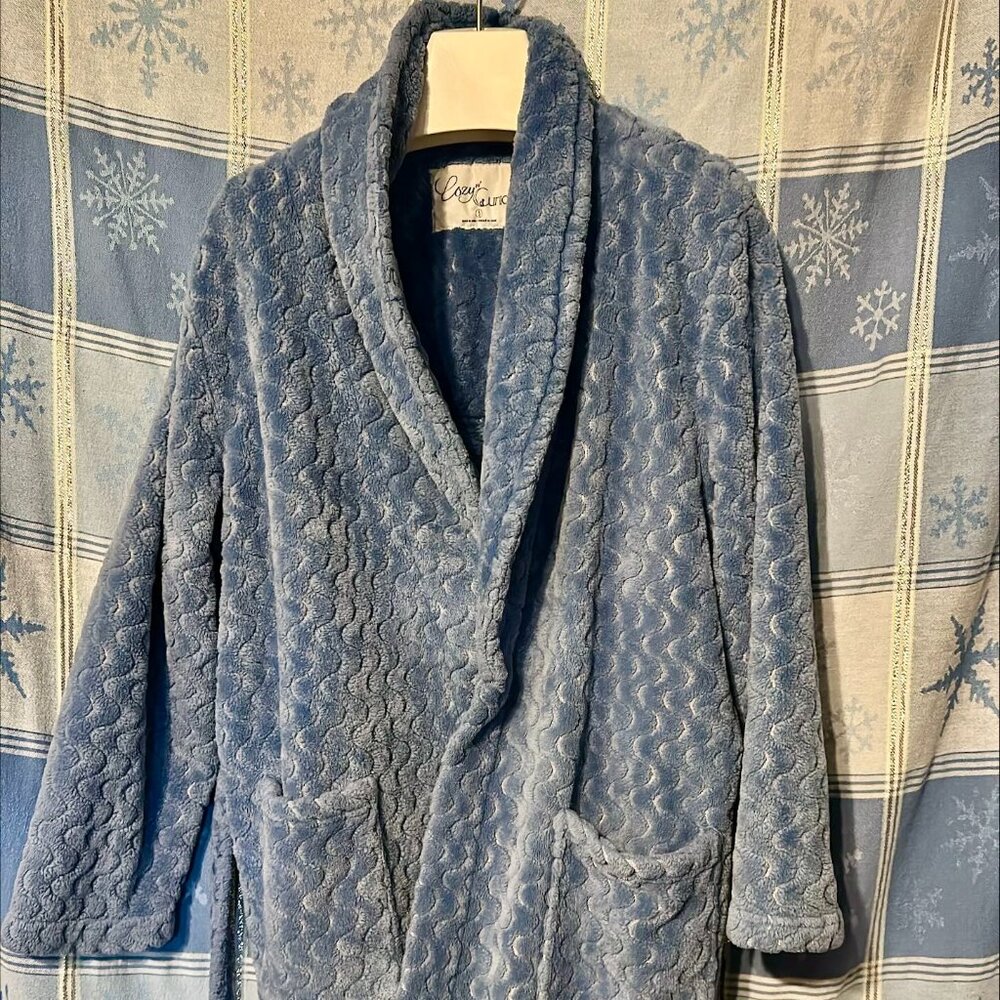 Light Blue Fuzzy Robe